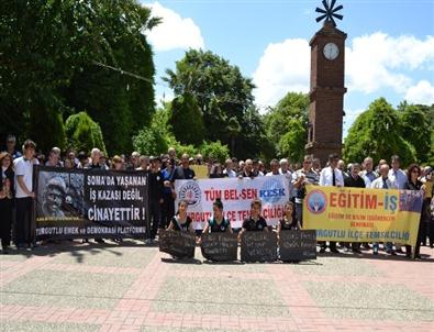Turgutlu'da Sendikalardan Soma Protestosu