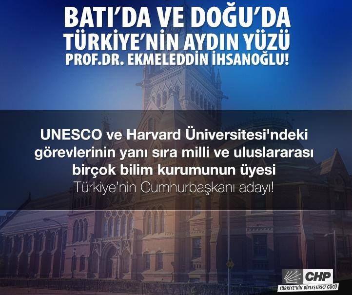 CHP'nin Ekmeleddin İhsanoğlu afişinde MHP yok
