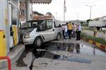 Ankara’da Kontrolden Çıkan Minibüs Akaryakıt İstasyonuna Daldı