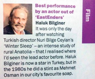 Haluk Bilginer’e övgü