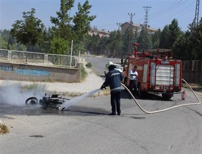 Seydişehir’de Motorsiklet Yangını