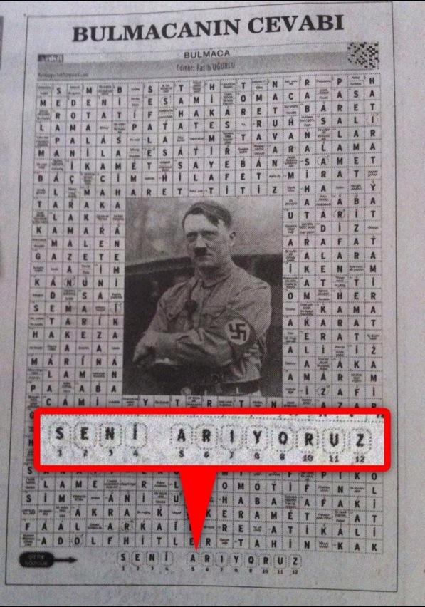 Akit gazetesinden Hitler bulmacası