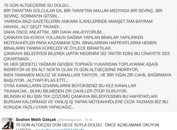 Gökçek'ten su basan alt geçide fotoğraflı açıklama