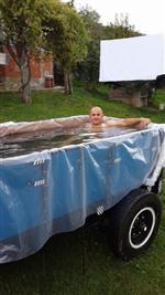 Römorku Havuz Yaptı