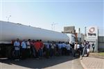 KAMYONCU - Batman’da Tüpraş'a Petrol Taşıyan Tanker Şoförleri Eylem Yaptı