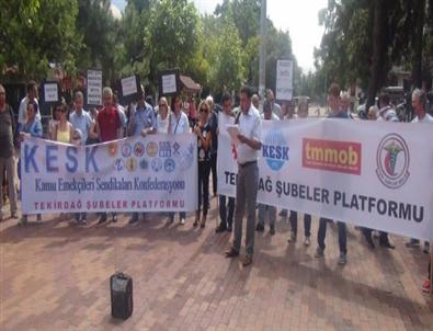 Kesk Tekirdağ Şubeler Platformu, Torba Yasayı Protesto Etti
