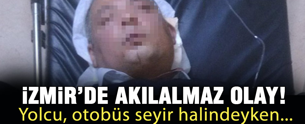 Hareket halindeki otobüsün şoförü dövüldü
