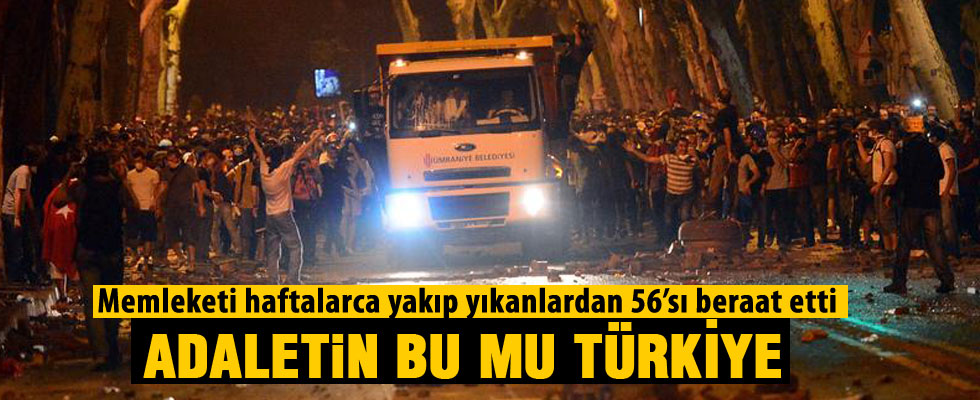 Gezi davasında 56 sanığa beraat