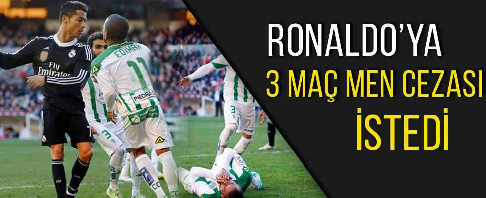 Ronaldo'ya 3 maç men cezası istedi