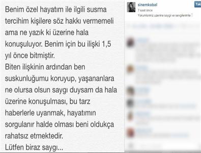 Sinem Kobal, Arda Turan'a Yanıt Verdi