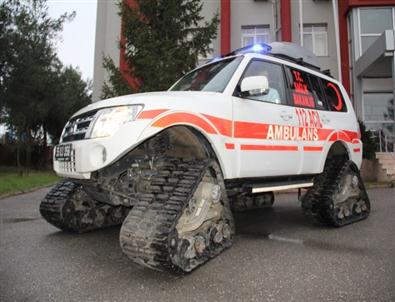 4x4 Kar Paletli Ambulans Göreve Çıktı