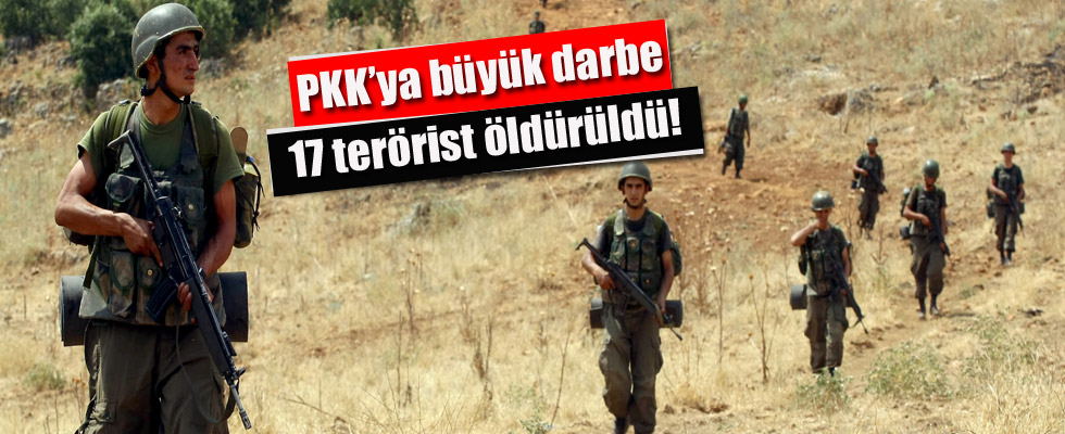 PKK'ya ağır darbe: 17 terörist öldürüldü
