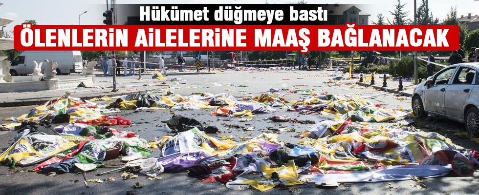 Ankara'daki patlamada ölenlerin ailelerine maaş