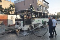 KARACAAHMET - Seyir Halindeki İşçi Servisi Alev Aldı