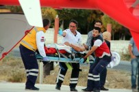 Helikopter ambulans yaralı işçi için havalandı