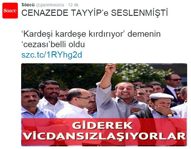 PKK sempatizanına Sözcü sahip çıktı