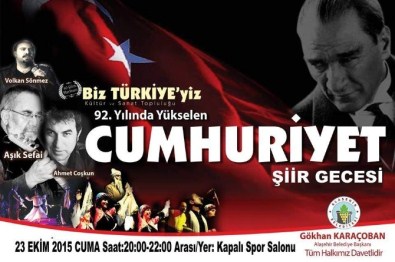 Alaşehir'de 'Yükselen Cumhuriyet' Şiir Gecesi
