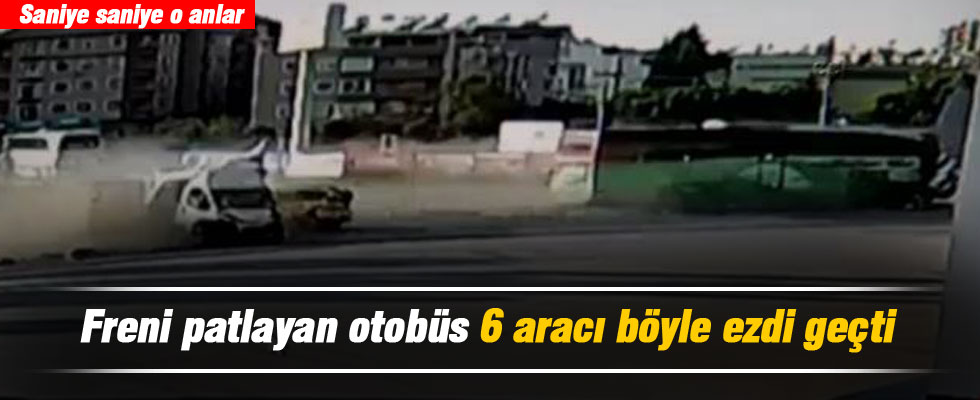 Freni patlayan otobüs dehşet saçtı