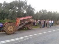 Taksi Traktöre Çarptı, İşçiler Yol Kenarına Savruldu