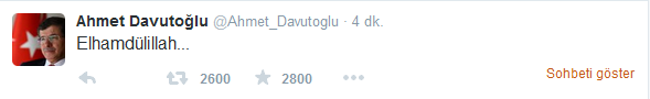 Ahmet Davutoğlu'dan seçim tweeti