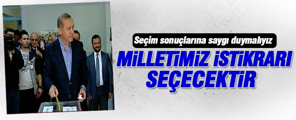 Cumhurbaşkanı Erdoğan oyunu kullandı