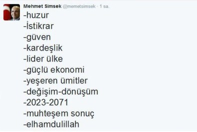 Maliye Bakanı Şimşek Açıklaması 'Muhteşem Sonuç, Elhamdulillah'