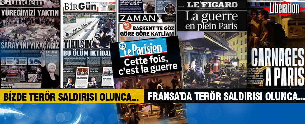 Paris'te gazetelerin manşetleri