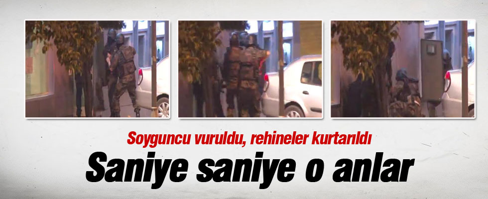 Soyguncu vuruldu, rehineler kurtarıldı
