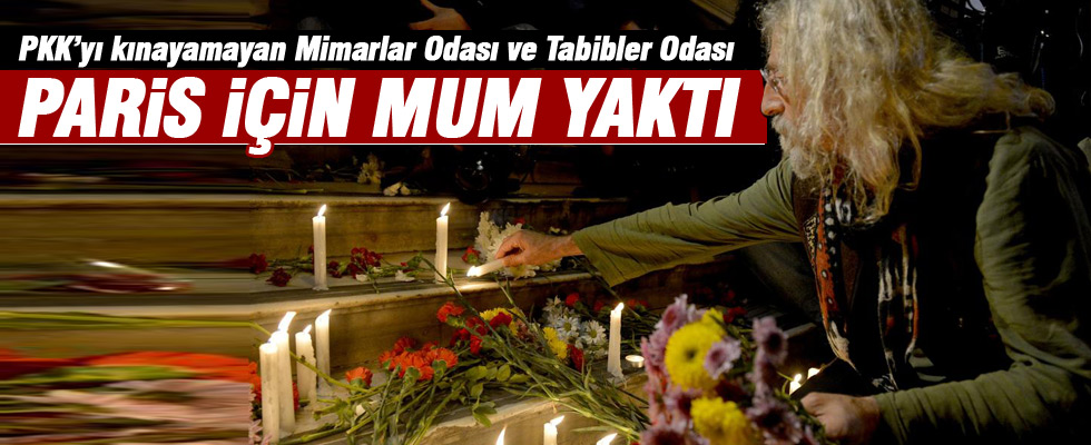 TMMOB ve Tabibler Odası Paris'te ölenler için mum yaktı