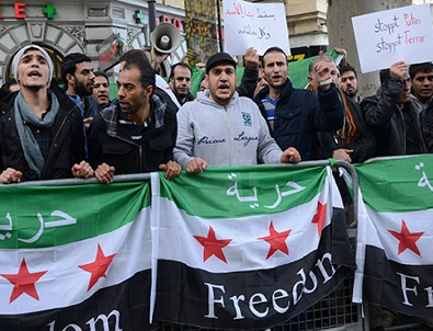 Viyana'da Esad Karşıtı Protesto