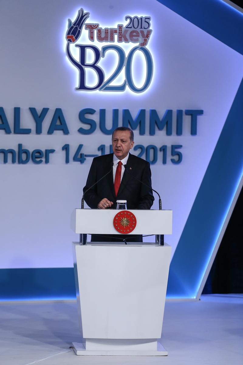 Cumhurbaşkanı Erdoğan B-20 oturumunda konuştu