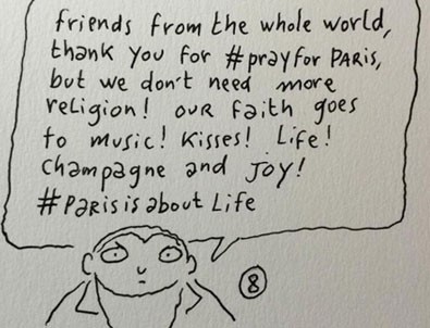 Charlie Hebdo çizeri: Dua etmeyin ihtiyacımız yok