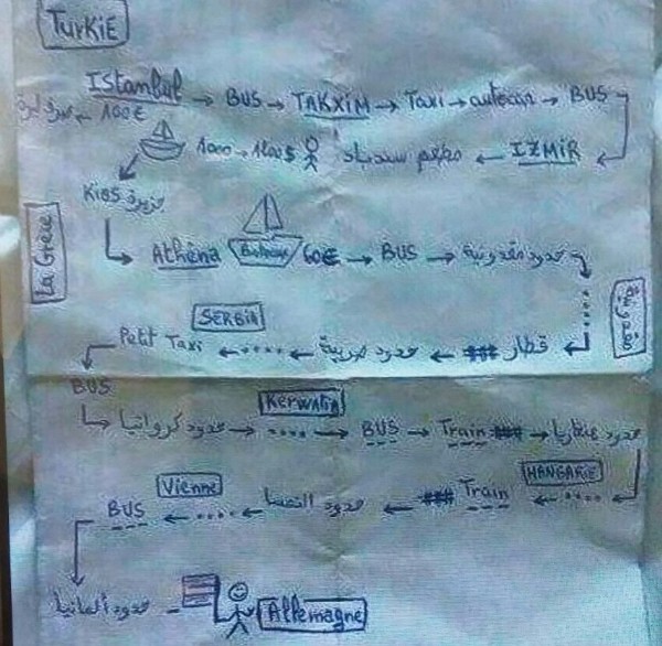 IŞİD Zanlılarının Üzerinden Çıkan Kaçış Krokisi