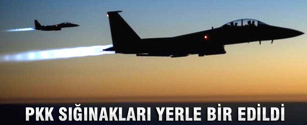 PKK sığınaklarına bomba yağdı