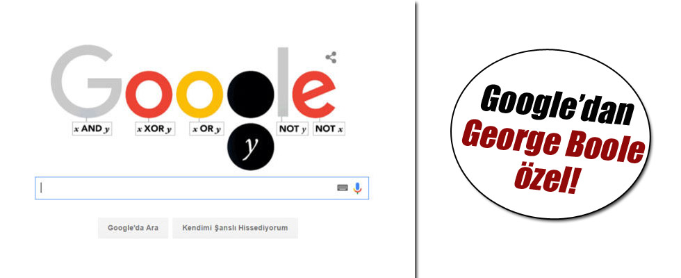 Google George Boole için doodle hazırladı