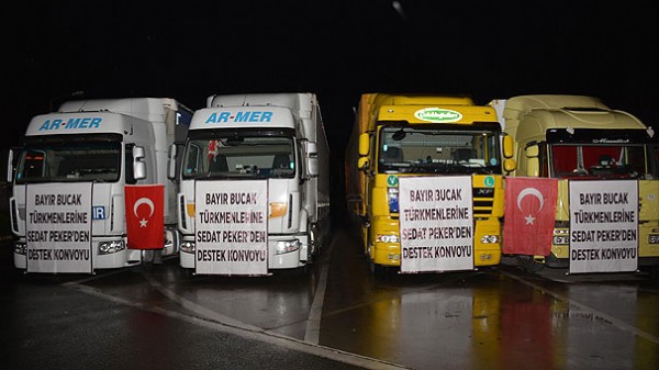 Türkmenlere 4 TIR yardım gönderdi