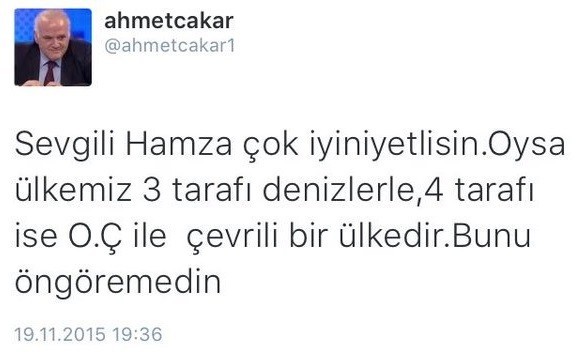 Ahmet Çakar'dan olay Hamzaoğlu paylaşımı!