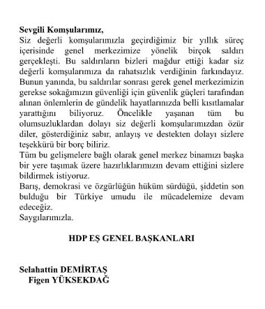 HDP Genel Merkez binası taşınıyor