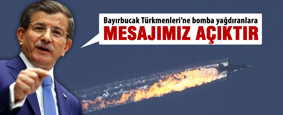 Başbakan Davutoğlu'ndan düşürülen uçakla ilgili açıklama