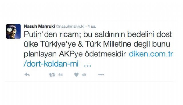 Mahruki: Putin'den ricam bedelini ödetsin