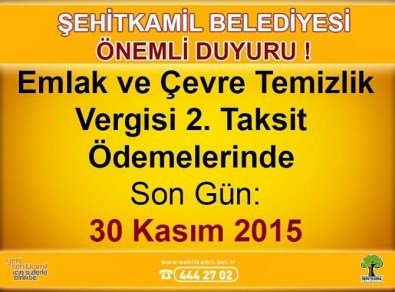 Şehitkamil'den Vatandaşlara Emlak Vergisi Uyarısı