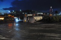 Virajı Alamayan Tır Yan Yattı