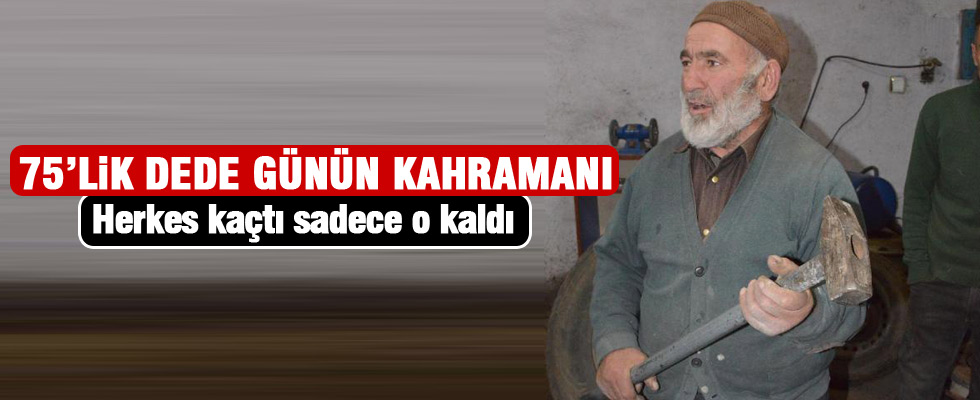 Balyozlu saldırganı tek hamlede yere serdi