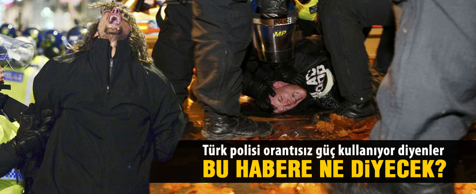 Londra'da maskeli protesto