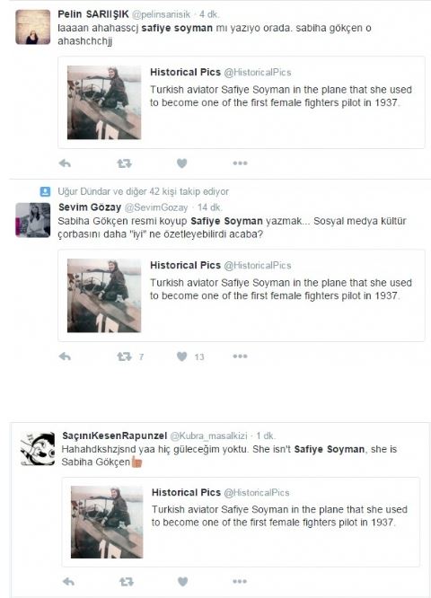 Sabiha Gökçen ile Safiye Soyman'ı karıştırdılar