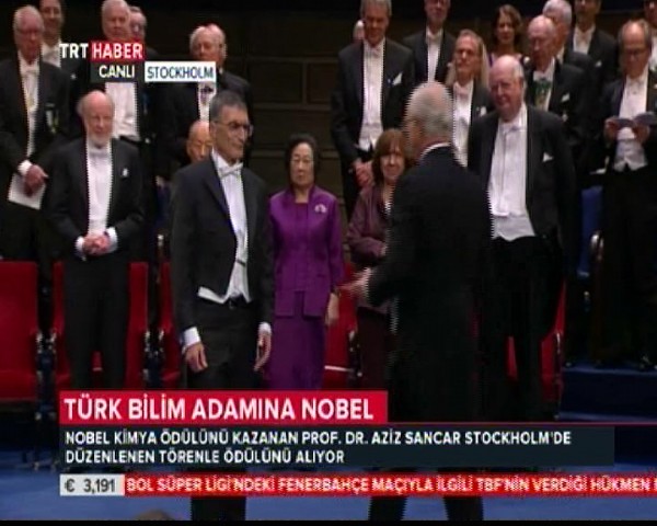 Aziz Sancar Nobel Ödülü'nü aldı