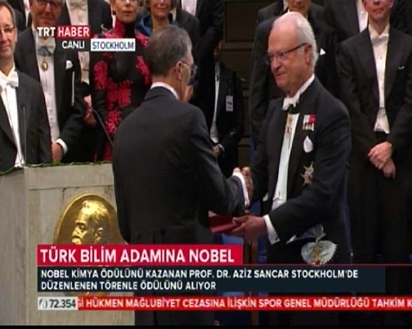 Aziz Sancar Nobel Ödülü'nü aldı