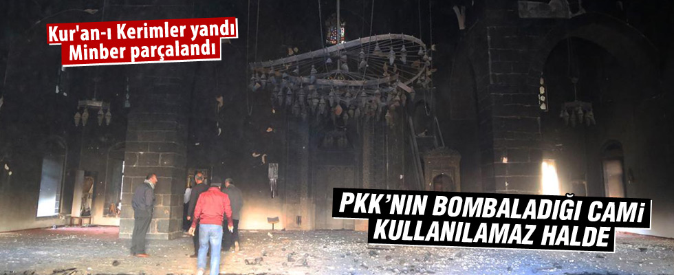 Terör saldırısında zarar gören camideki tahribat ortaya çıktı