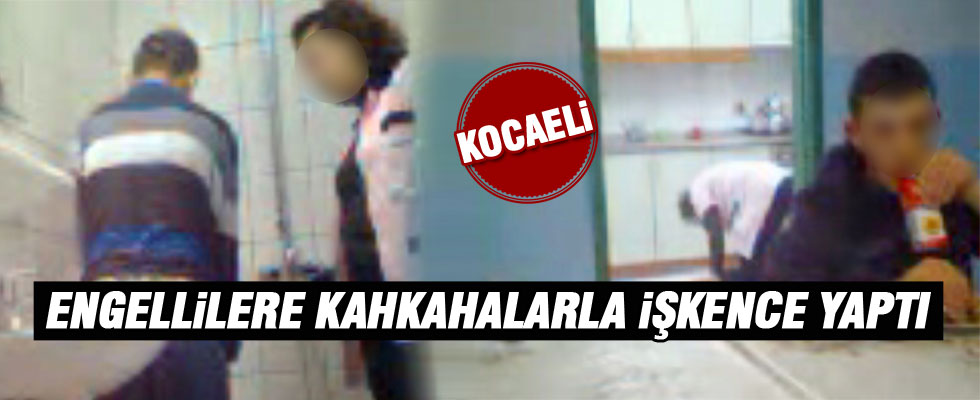 Engellilere kahkahalar içinde işkence yaptı