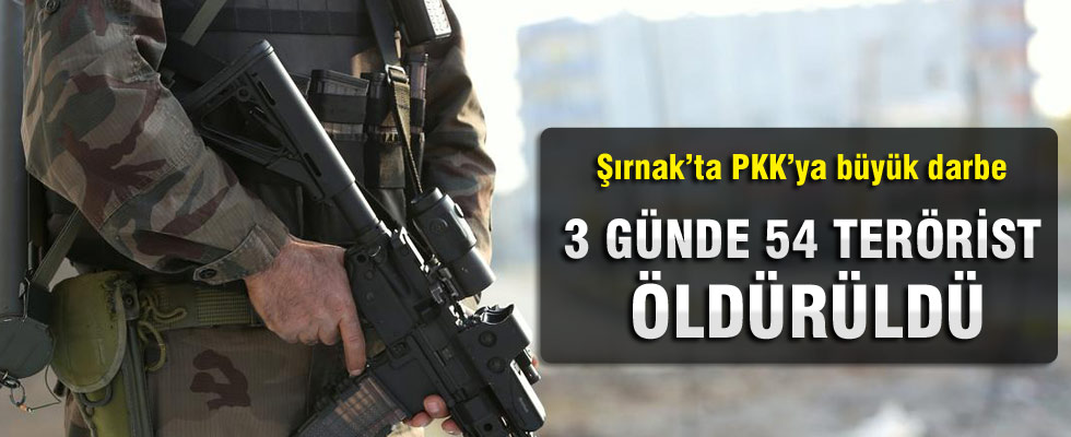 Şırnak'ta 3 günde 54 terörist öldürüldü